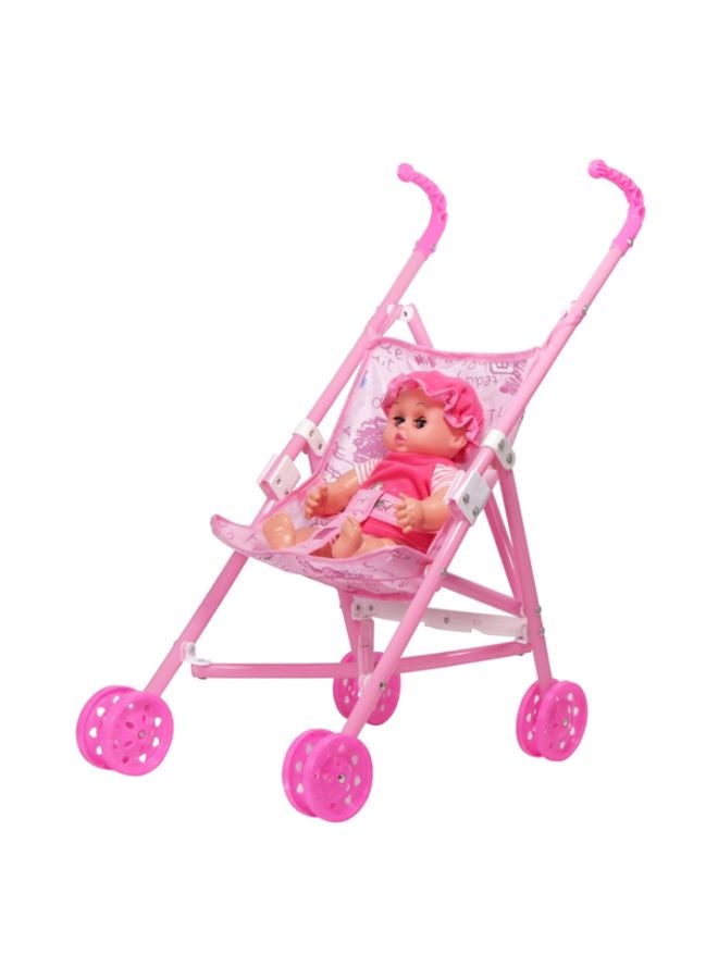 Simulated Baby Doll With Stroller - Image 1
