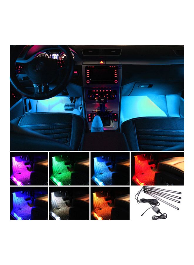 Generic 4-Piece Car Interior Sound Active Neon LED Strip With Remote  - Image 2