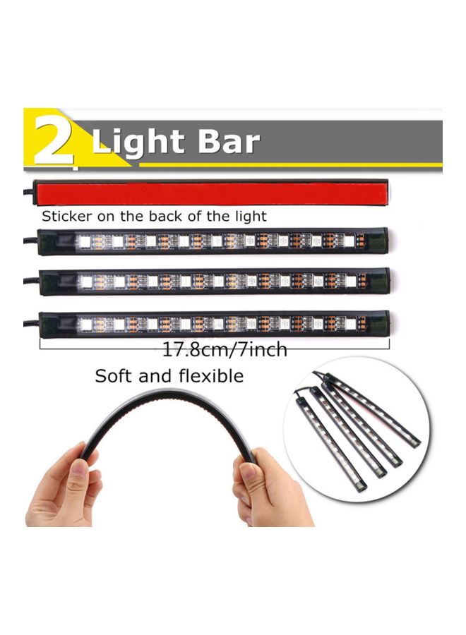 Generic 4-Piece Car Interior Sound Active Neon LED Strip With Remote  - Image 5