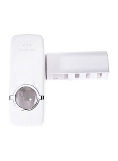 Automatic Toothpaste Dispenser With Toothbrush Holder Set White 200grams