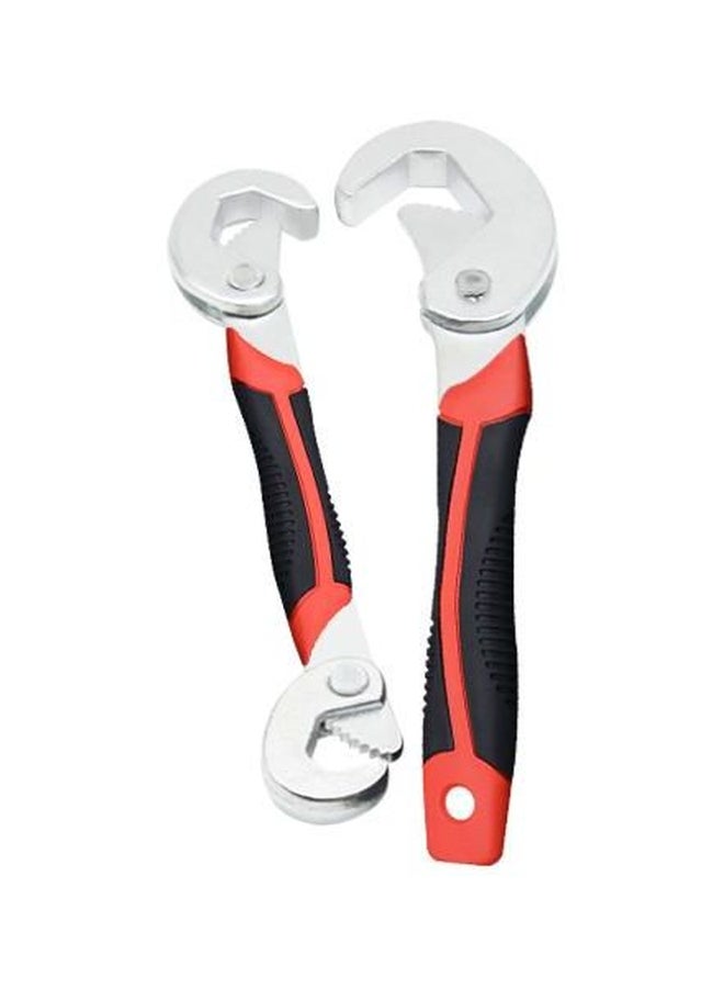 SAPU 2-Piece Snap And Grip Wrench Spanner Set Silver/Red - Image 2
