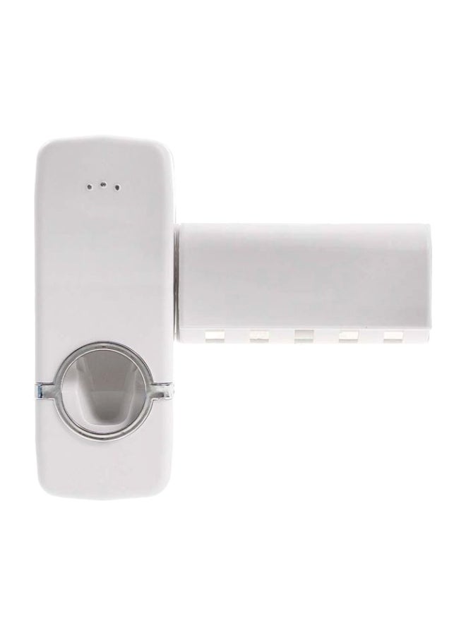 Toothpaste Dispenser With Toothbrush Holder Set White - Image 1