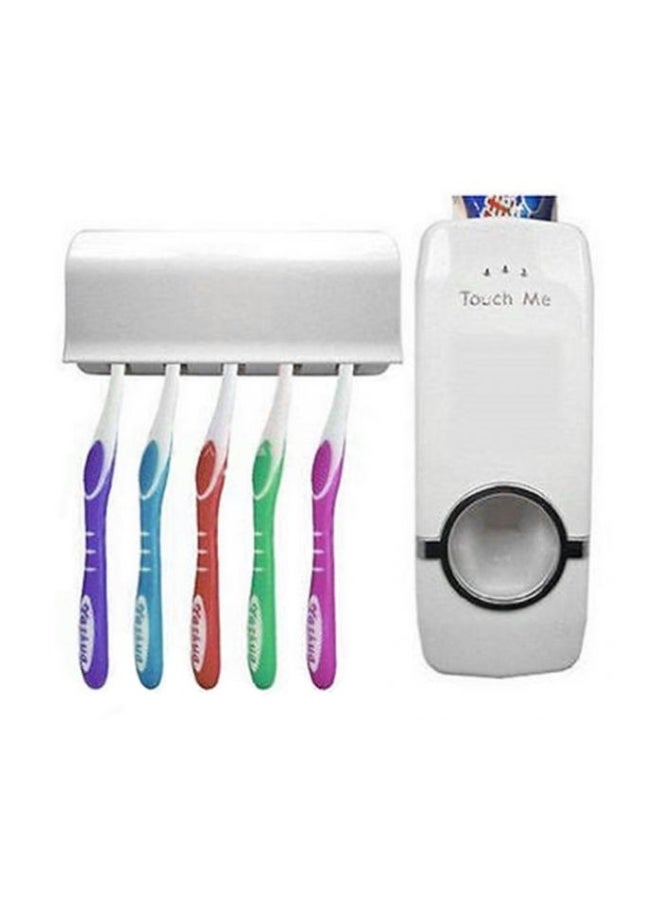 Toothpaste Dispenser With Toothbrush Holder Set White - Image 5