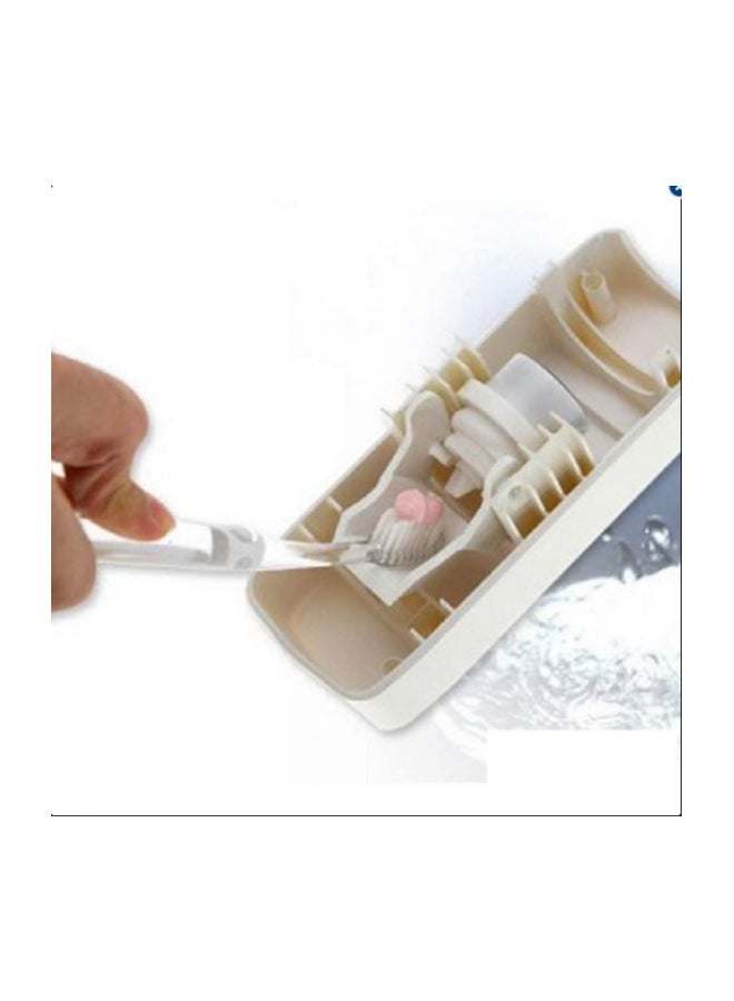Toothpaste Dispenser With Toothbrush Holder Set White - Image 2