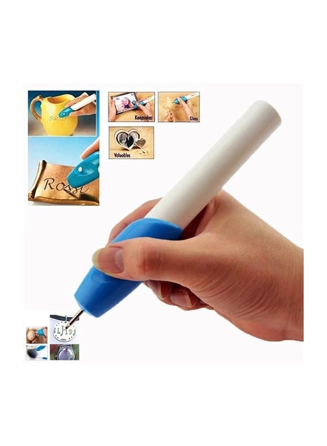 Generic Multipurpose Mini Electric Engraving Pen Blue/White  - Image 4