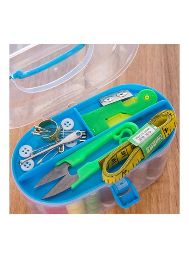 طقم أدوات خياطة محمول مكون من 10 قطع أزرق/شفاف 14.5x9.5x7سم - Image 4