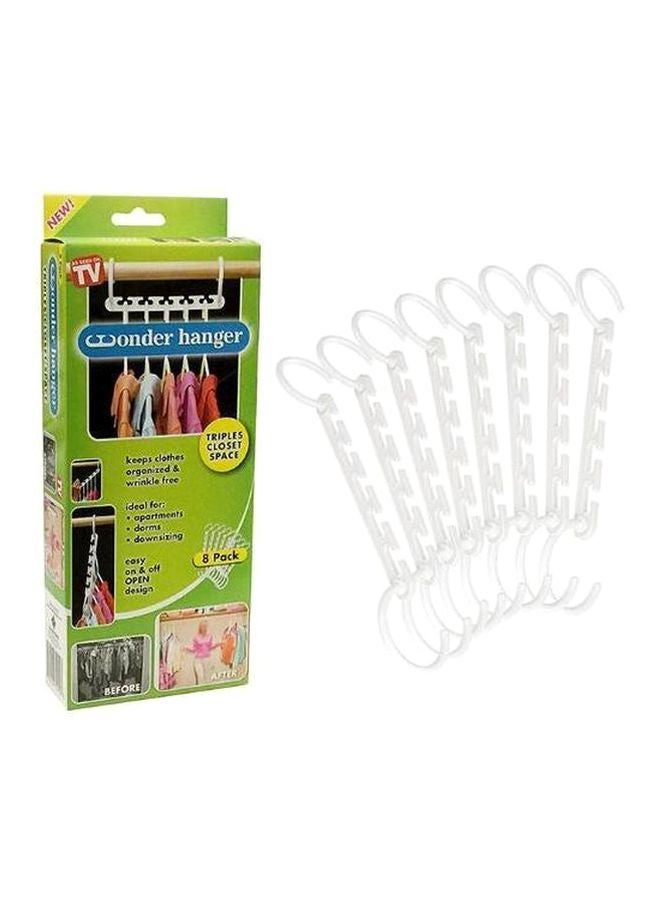 8-Piece Wonder Hanger Hook Set White 8x25centimeter