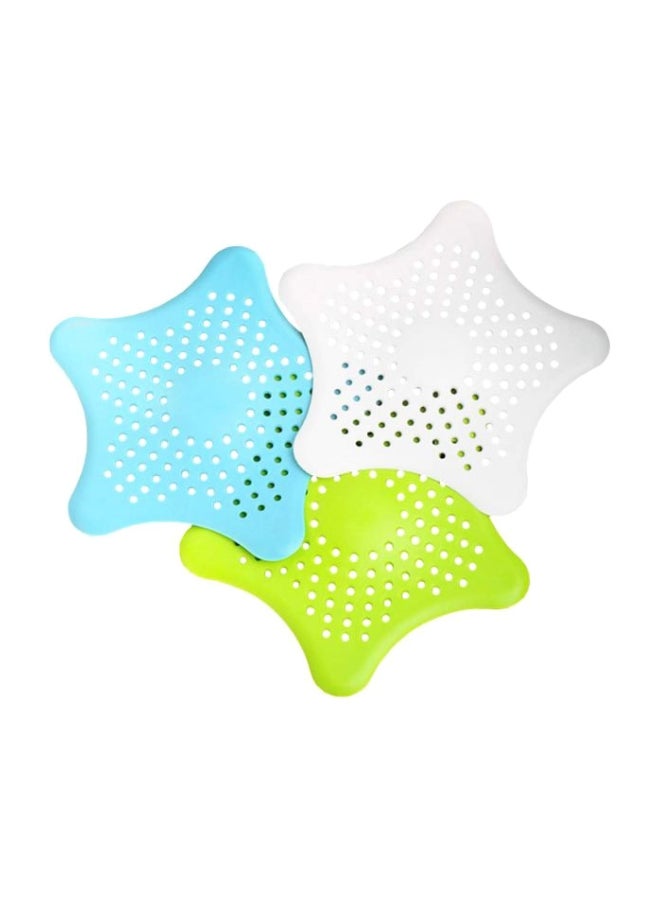 Pack Of 3 Silicone Drain Strainer Green/White/Blue - Image 1