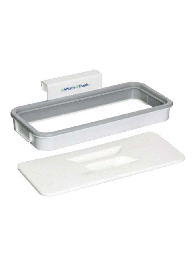 Hanging Trash Bag Holder With Lid White/Grey 5x20cm - Image 1