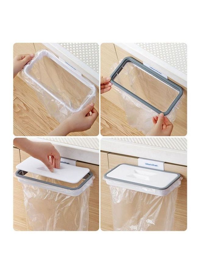 Hanging Trash Bag Holder With Lid White/Grey 5x20cm - Image 3