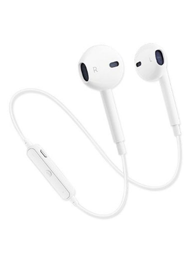 Wireless In-Ear Neckband Headset With Microphone White