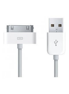ماركة غير محددة كابل شحن ونقل بيانات بمنفذ USB لأجهزة آي باد 2/ 3 وهواتف آيفون 4/ 4S/ 3G/3Gs/ آي بود نانو تاتش أبيض  - Image 1