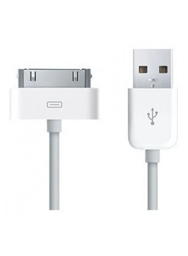 ماركة غير محددة كابل شحن ونقل بيانات بمنفذ USB لأجهزة آي باد 2/ 3 وهواتف آيفون 4/ 4S/ 3G/3Gs/ آي بود نانو تاتش أبيض  - Image 1
