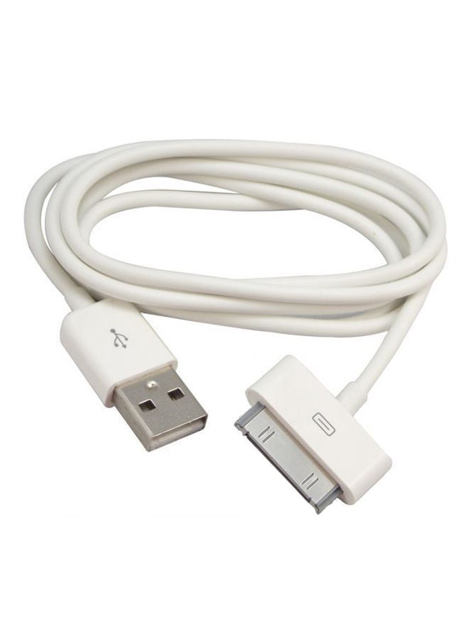 USB Sync Data Charging Cable Cord For iPhone 4 / 4S / iPod 4G 4Th Gen White - Image 1