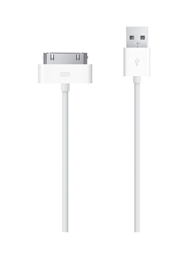 كابل لمزامنة البيانات بمنفذ USB مكون من 30 سناً لهاتف أبل آيفون 4/4S أبيض - Image 2