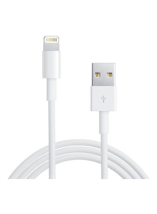 كابل USB للشحن ونقل البيانات من 8 أسنان لأجهزة آي بود وآيفون 5/ 5S أبيض - Image 1