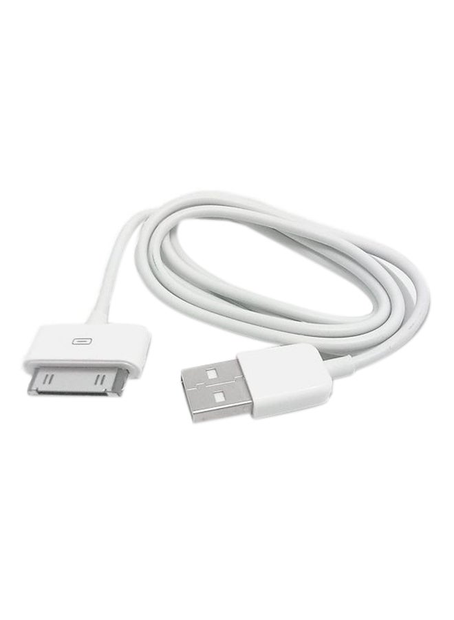 كابل بمنفذ USB لهاتف آيفون 4/ 4S أبيض