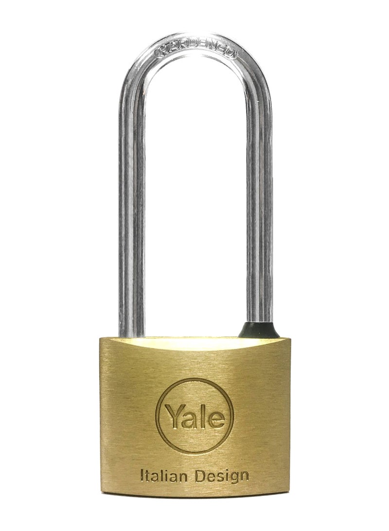 Yale 113 Series Brass Long Shackle Padlock Gold/Silver 60mm