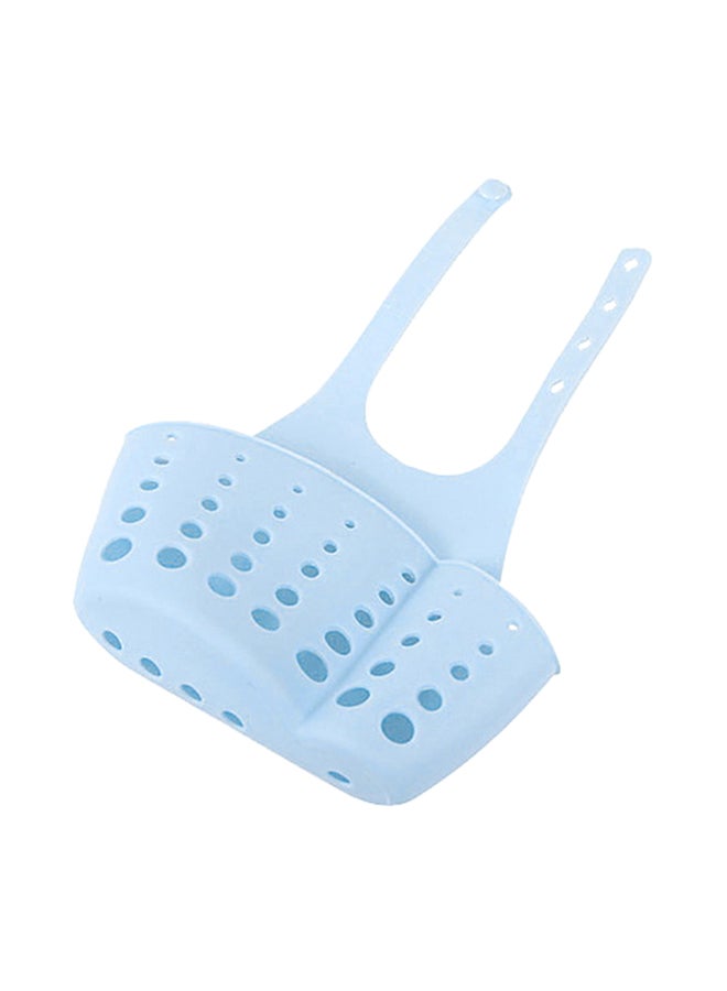 حامل تخزين لإسفنجات الحوض بتصميم قابل للتعديل ومحكم أزرق 10x7x10.5سم