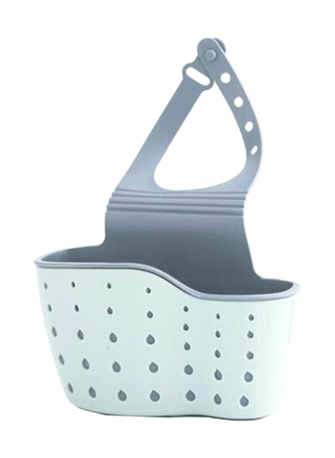 Adjustable Snap Sink Rack Hanging Holder Blue/Grey 15x5x21cm 