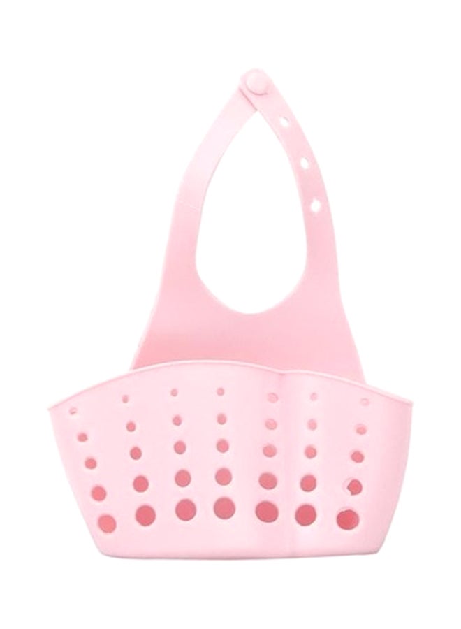 Adjustable Snap Sink Rack Hanging Holder Pink 15x5x21cm 