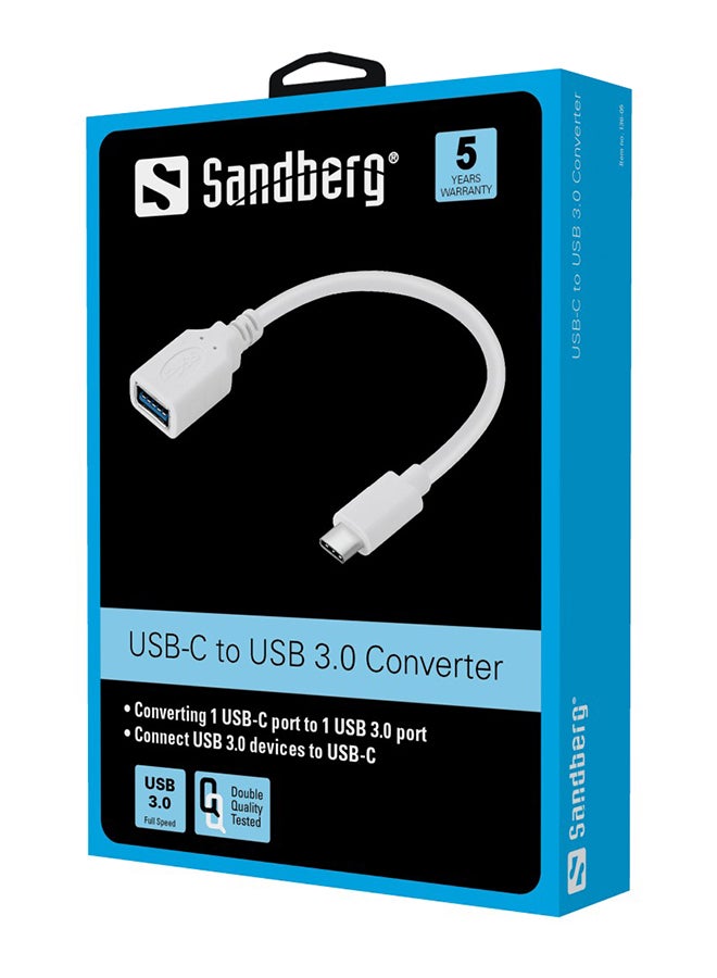 ساندبرغ كابل محول USB Type-C أبيض  - Image 2