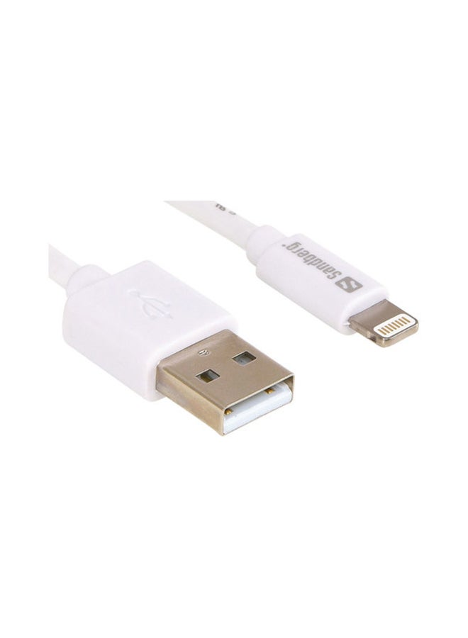 ساندبرغ بيزيكس كابل لايتننج USB أبيض  - Image 1