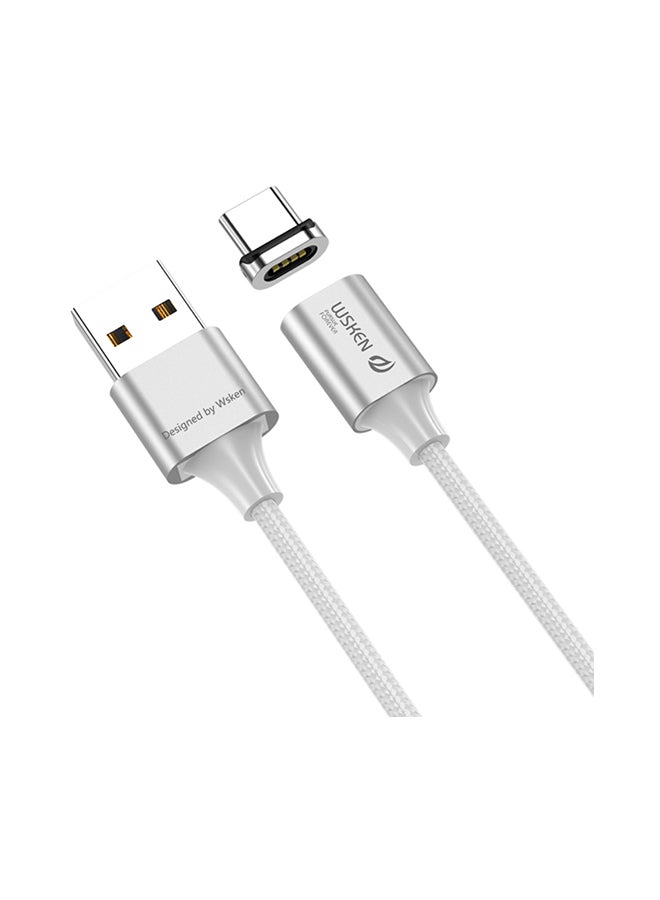ويسكن كابل شحن ونقل بيانات بمنفذ Type-C ومايكرو USB أبيض - Image 1