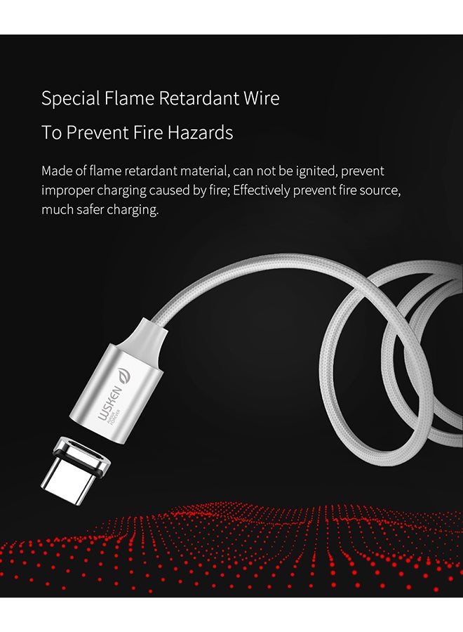 ويسكن كابل شحن ونقل بيانات بمنفذ Type-C ومايكرو USB أبيض - Image 2