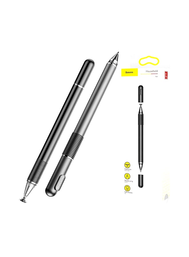 Baseus 2-in-1 Capacitive Touchscreen Stylus & Ballpoint Pen for Smartphones and Tablets Black  - Image 2