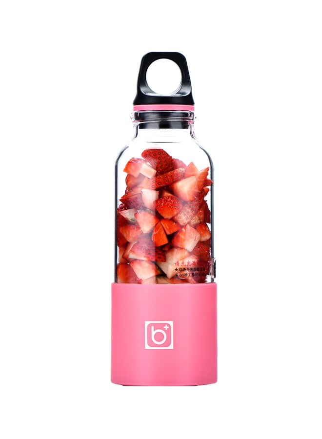 عصارة محمولة بمنفذ USB للشحن 500.0 ml JC0007 وردي/شفاف/أسود - Image 1