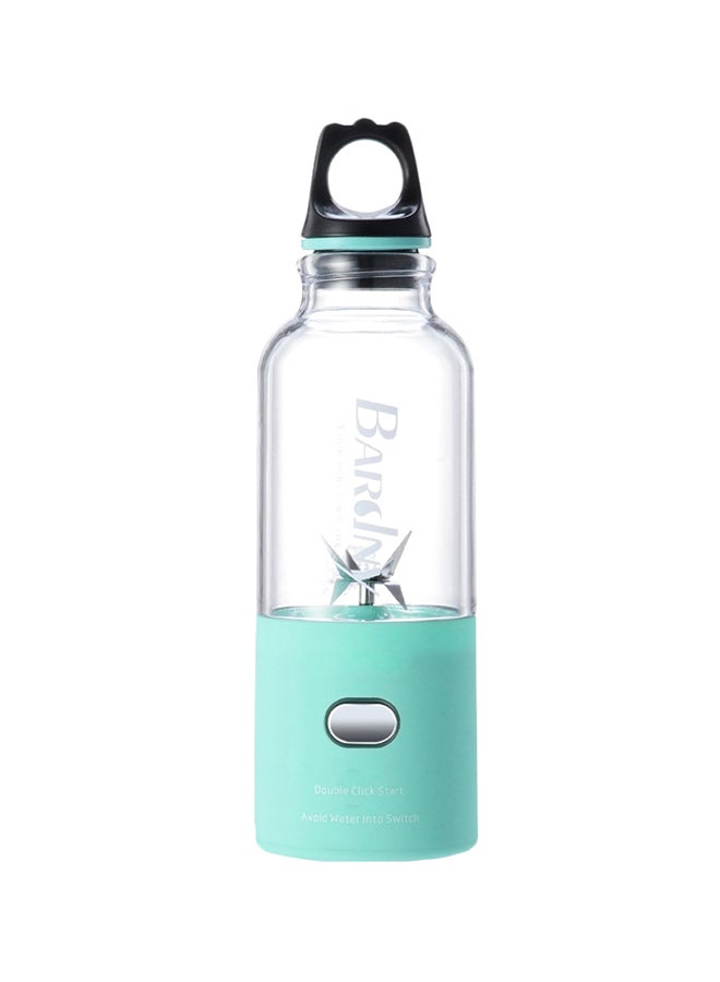 عصارة محمولة مزودة بعدد 6 شفرات ومنفذ USB للشحن 500.0 ml JC0010 أزرق/شفاف/اسود