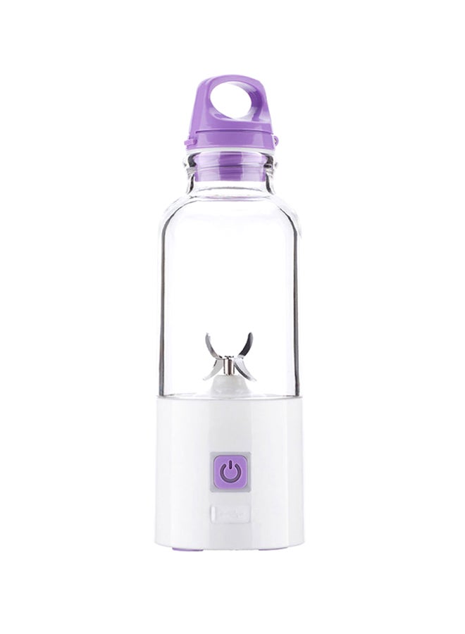عصارة محمولة مزودة بعدد 6 شفرات ومنفذ USB للشحن بسعة 500 مل 500.0 ml JC0014 أرجواني/أبيض/شفاف