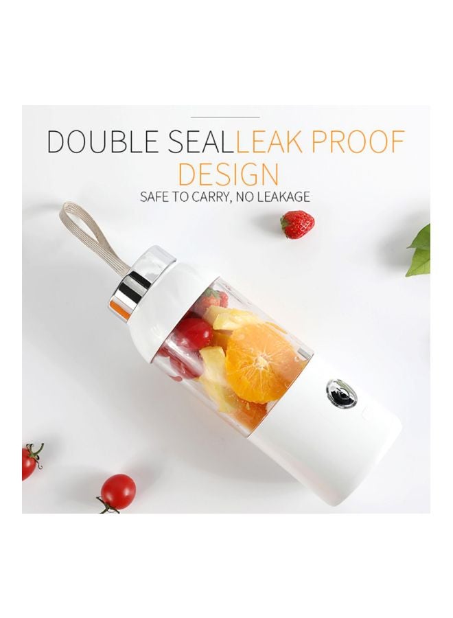 عصارة محمولة بمنفذ USB للشحن بسعة 400 مل 400 ml JC0028 أبيض\فضي\شفاف - Image 2