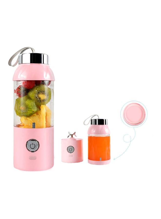 عصارة محمولة بمنفذ USB للشحن بسعة 400 مل 400.0 ml JC0029 وردي/ فضي/ شفاف - Image 2