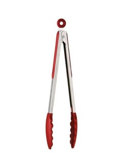 Generic Salad Serving Tongs Red/Silver 260mm  - Image 1