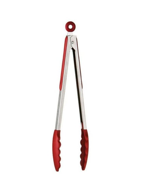 Salad Serving Tongs Red/Silver 260mm