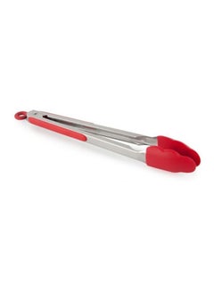 Generic Salad Serving Tongs Red/Silver 260mm  - Image 2