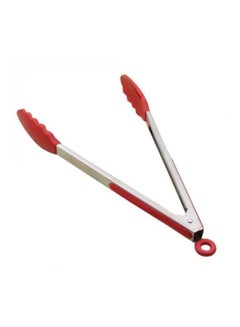 Generic Salad Serving Tongs Red/Silver 260mm  - Image 3