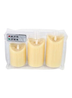 Generic 3-Piece LED Candle With Remote Beige  - Image 1