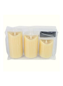 Generic 3-Piece LED Candle With Remote Beige  - Image 2