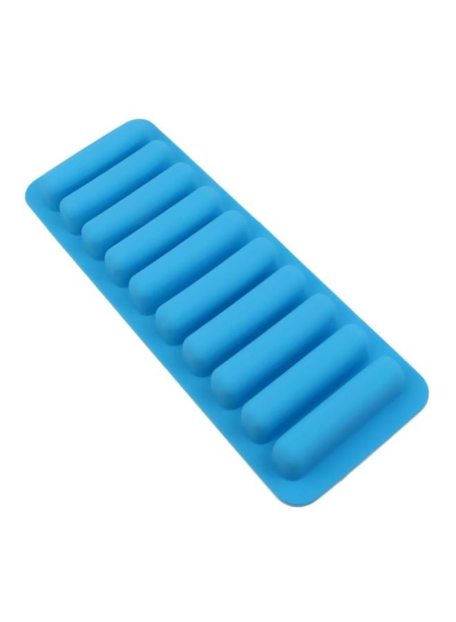 Generic 10 Grids Cylinder Ice Cube Tray Blue 26x9.5x2cm 