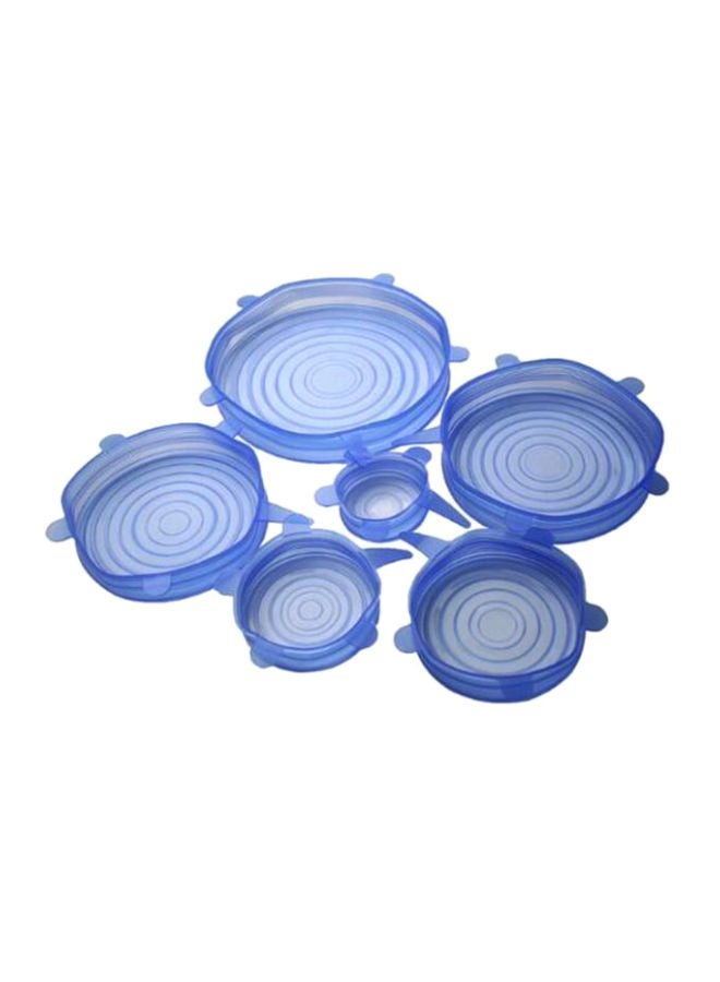 6-Piece Food Cover Stretch Lids Blue  - Image 1