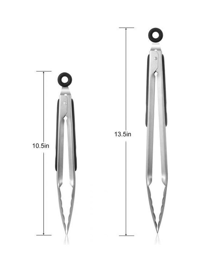 TOPLUS 2-Piece Serving Tongs Silver/Black - Image 4