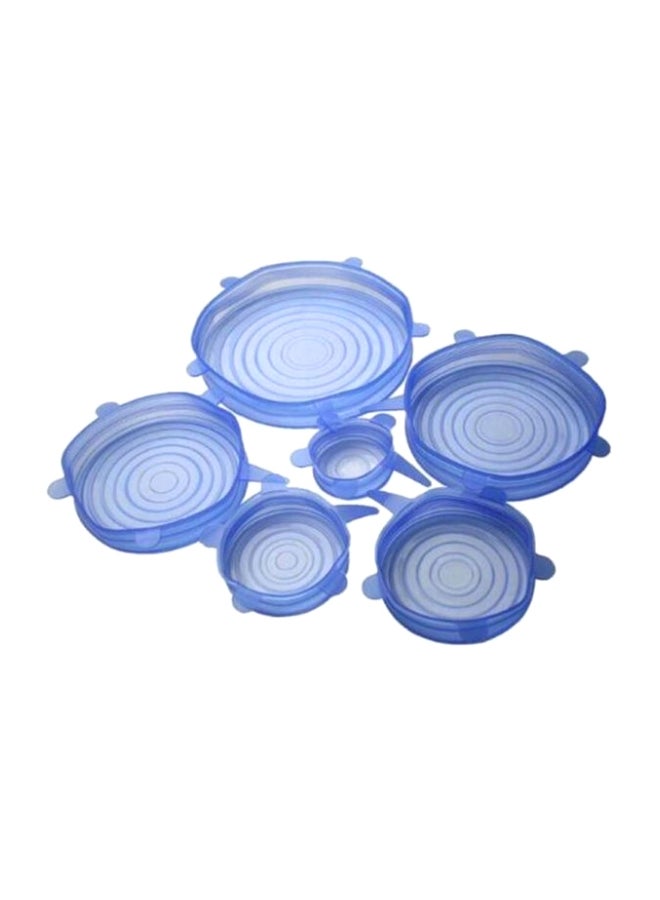 6-Piece Silicone Stretch Lid Set Blue  - Image 1
