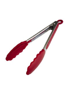 Generic Stainless Steel Tong With Silicone Handle Silver/Red  - Image 1
