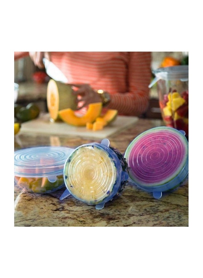 6-Piece Silicone Stretch Lid Set Blue  - Image 2