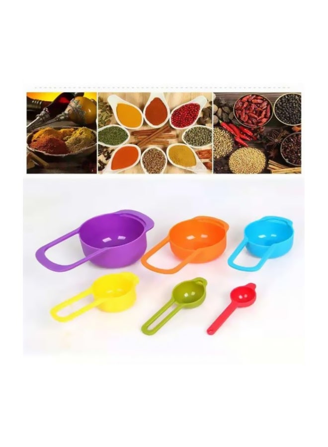 Generic - 6-Piece Stackable Measuring Cups And Spoons Set Multicolour - Image 1