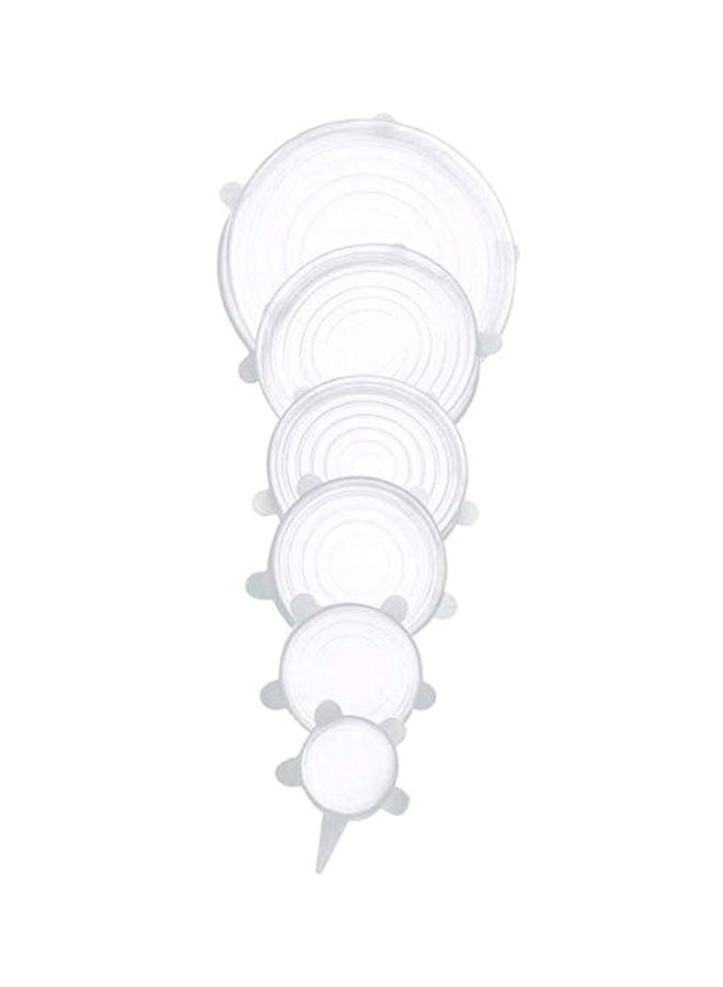 طقم أغطية مطاطية من السيليكون عدد 6 قطع شفاف  - Image 1