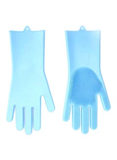 iNew 2-Piece Dish Washing Gloves Set Blue 35.7x16.5cm  - Image 1